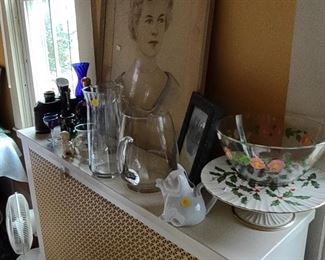 Salad bowl, cake stand, portrait, pitcher, vase