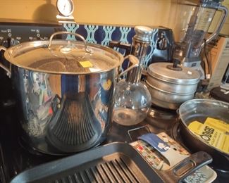 Cuisinart pot and Lodge cast iron