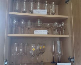 Cabinet full of wine glass 