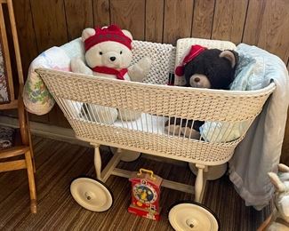 Vintage wicker crib