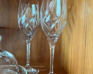 Crystal champagne flutes.