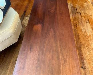 Black walnut coffee table, c. 1966, made by The Wood Whittlers, Gatlinburg.
