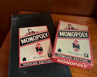 1954 Monopoly game with wooden game pieces!