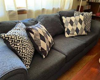 Barely 2 year-old sofa, love seat, oversized chair with large ottoman, from non-smoking household.