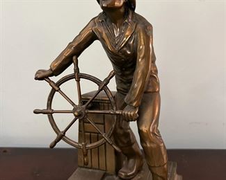 SOLD Leonard Craske (?) Ship Captain Bronze Statuette $120