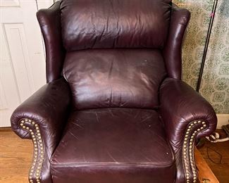 Classic Leather Armchair w/ Nail-head Trim $60