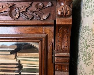 Detail of Antique Glass Front Bookcase