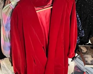 Red Satin Type Overcoat c. 1985 $60