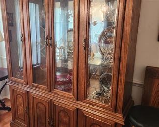 China cabinet - oak and burlwood