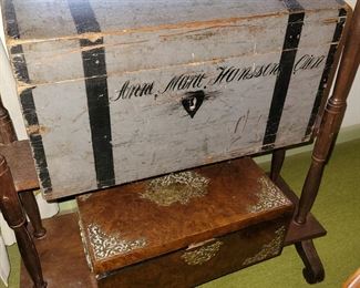 Antique painted trunk