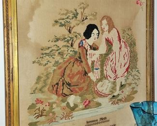 Antique needlepoint sampler