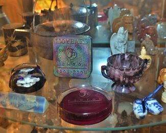 Fenton and Sabino glass store displays