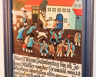 Reverse painted glass painting