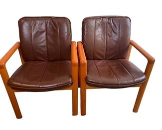 Scandinavian Designs Leather Chairs