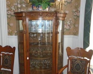Huge bow front china cabinet
