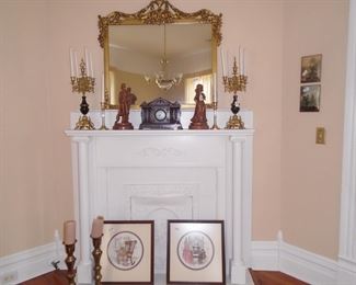 Gorgeous gilt mirror and candelabras