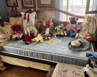 Trundle bed is for sale at this weekend's discount sale. Some of the dolls pictured here sold last weekend.