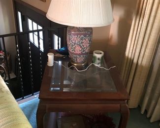 Pair of Side Tables, Pair of Lamps