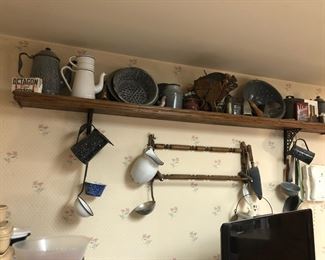 Antique Kitchenwares - Graniteware, Enamelware, Utensils