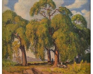  Harry Anthony DeYoung, Limpia Canyon Cottonwoods , oil on canvas 