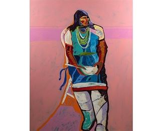 Malcolm Furlow, Woman from First Mesa , oil on canvas