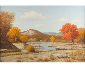 Porfirio Salinas, Autumn Landscape, oil on canvas