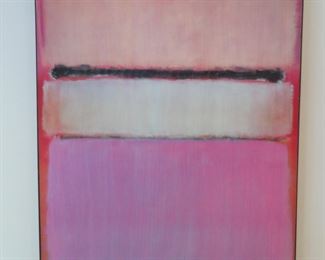 abstract mixed media on canvas, unsigned 50"h x 34 1/2"w in style of Mark Rothko