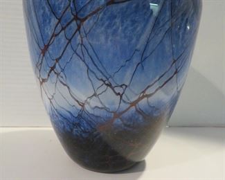 MichaelNourot signed Studio Art Glass vase 7 1/2"h