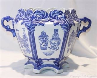Lovely Blue and White Chinese Plant Pot