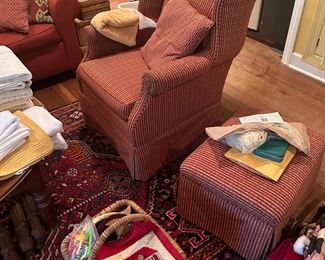 Nice wing-back chair and ottoman