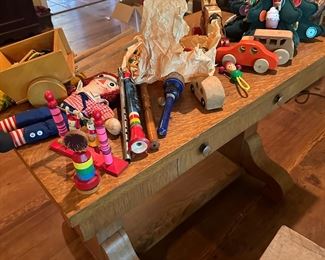 Old toys, Oak Library Table