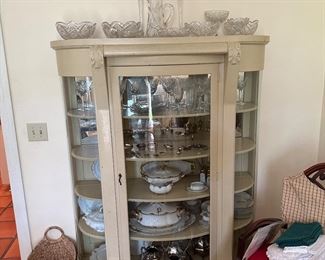 Beautiful painted curve glass china cabinet