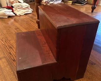 Antique Bed steps with storage