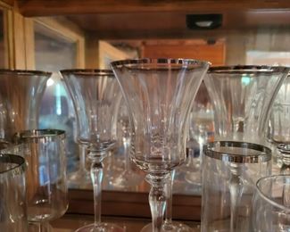 Tall Gold Trim Glassware $15