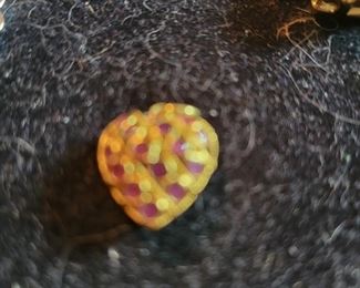 Purple and Gold Heart Charm $15