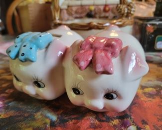 Two pigs (one Piece) piggy bank $10