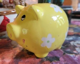 Yellow Piggy bank $6