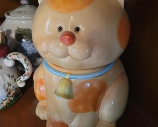 Cat with Bell Cookie Jar $15