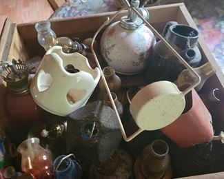 Box on oil lamp parts $15
