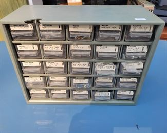 Plastic screw caddy with contents $20