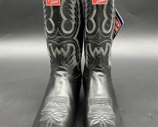 Tony Lama Mens black Leather Boots, Size 11.5
Never worn with factory tags still attached
