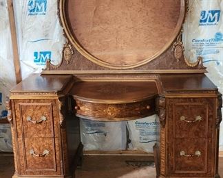 Antique Burlwood Vanity