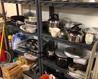 Pots, pans, cooking sheets & storage shelves 