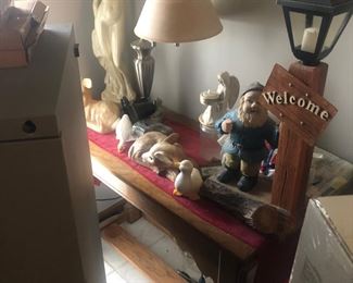 Sofa table and home décor 