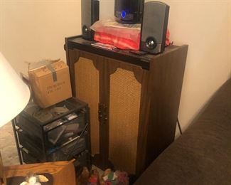 Vintage cool VCR storage unit with revolving self inside 