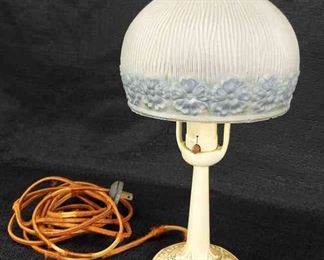 Aladdin No. 4 Vintage Reverse Painted Floral Table Lamp