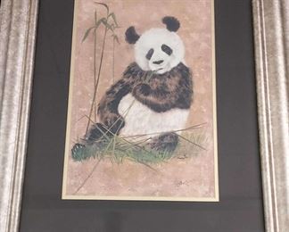 Portrait of a Panda Signed by Artist Steeves