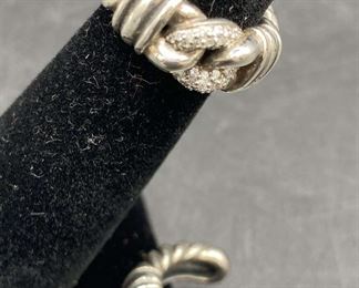 Sterling And Diamond Earrings