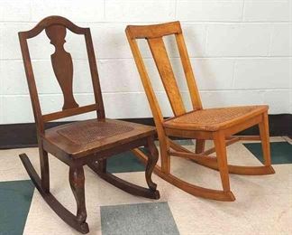 Two Small Vintage Rockers, One Birdseye Maple