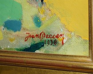 John Decoen's signature on the original oil on canvas